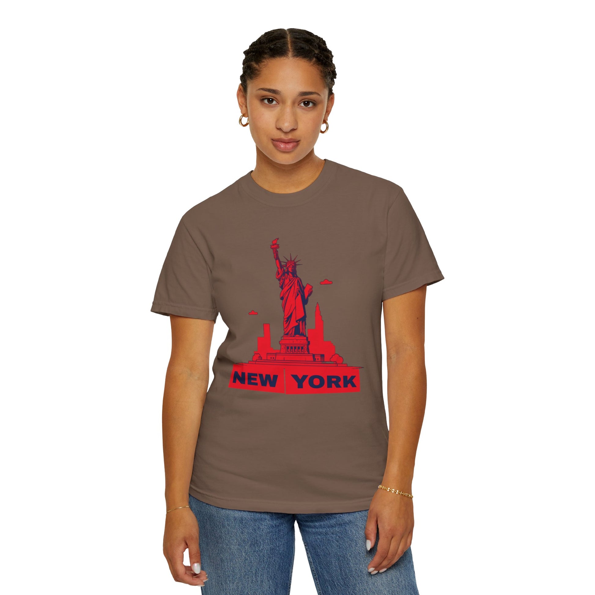 Unisex Garment-Dyed T-shirt with vector New York city Design | OKEYCITY