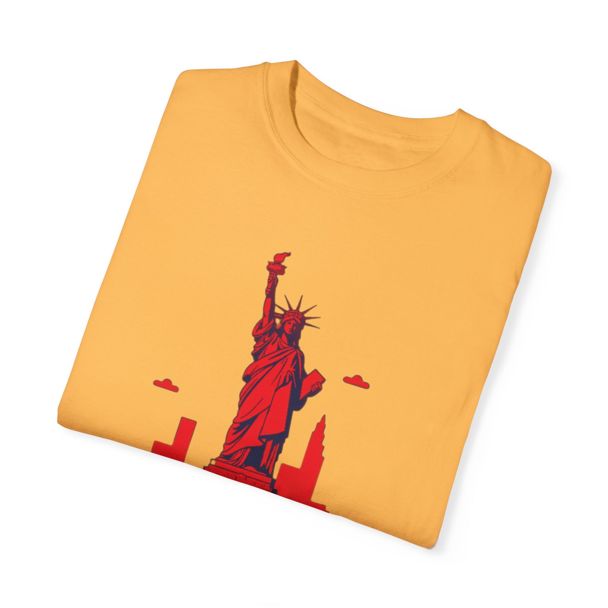 Unisex Garment-Dyed T-shirt with vector New York city Design | OKEYCITY