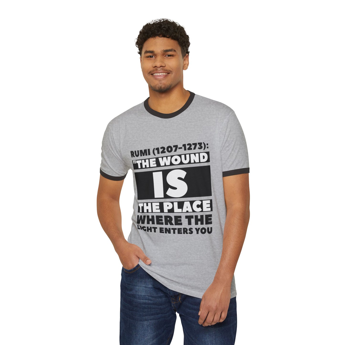 Unisex Cotton Ringer T-Shirt WITH Design of sentences of philosophers | OKEYCITY