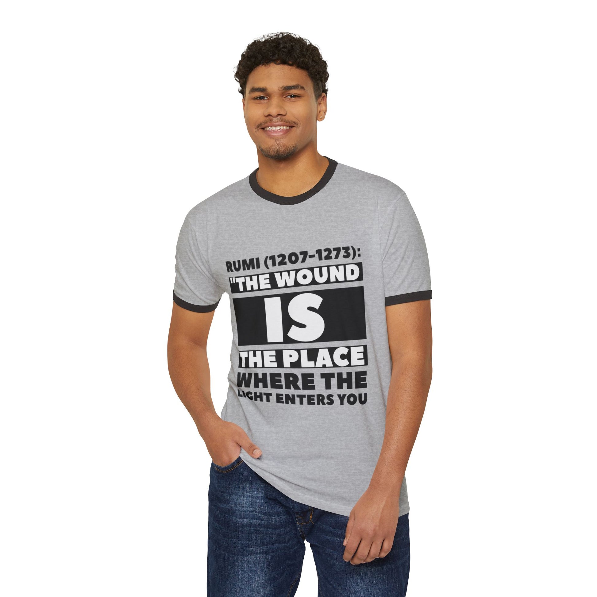 Unisex Cotton Ringer T-Shirt WITH Design of sentences of philosophers | OKEYCITY