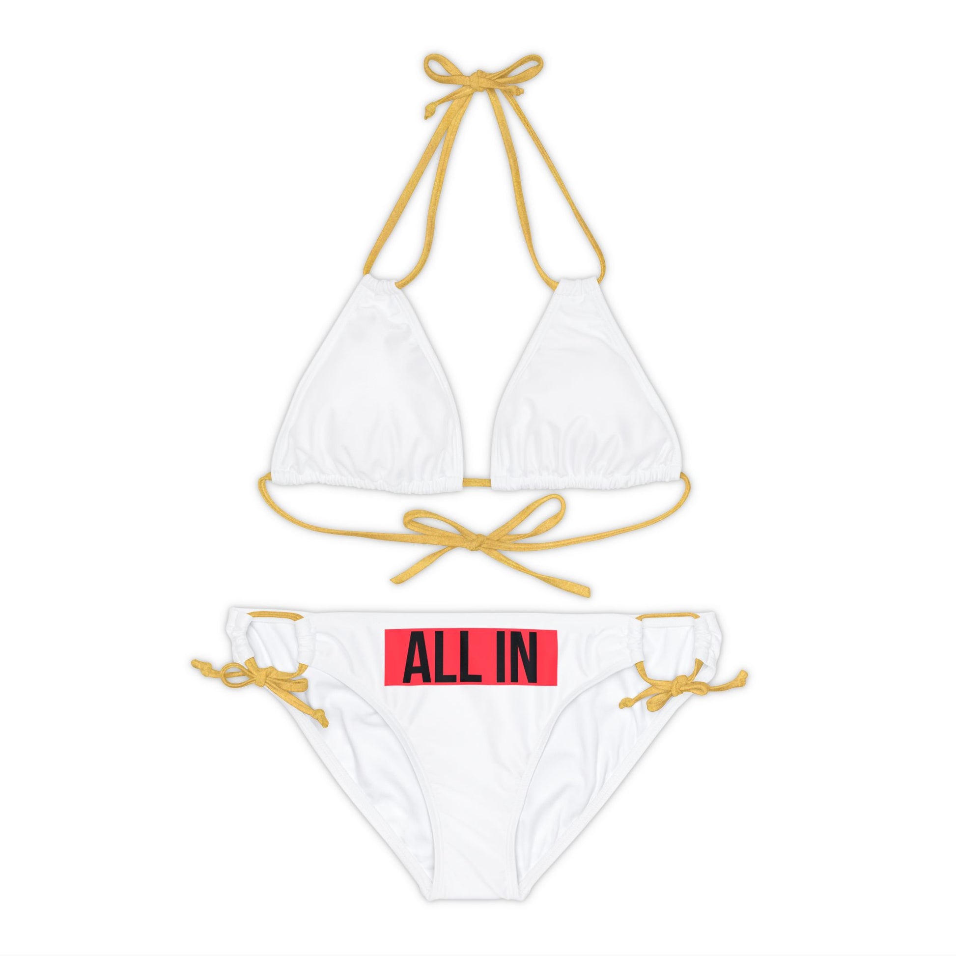 Strappy Bikini Set (AOP) With red All in Design | OKEYCITY