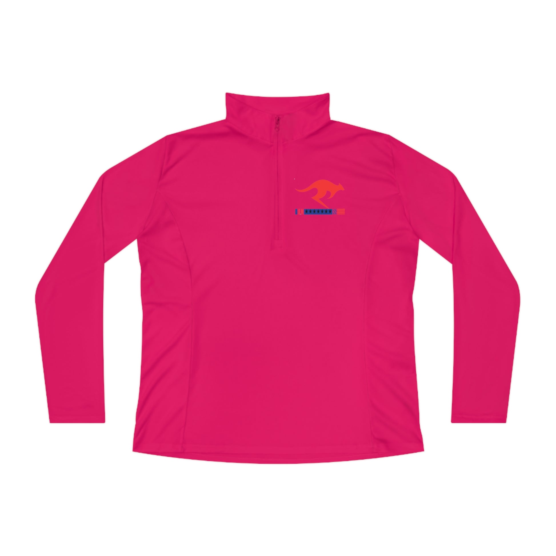 Ladies Quarter-Zip Pullover with kangoromarket brand design | OKEYCITY