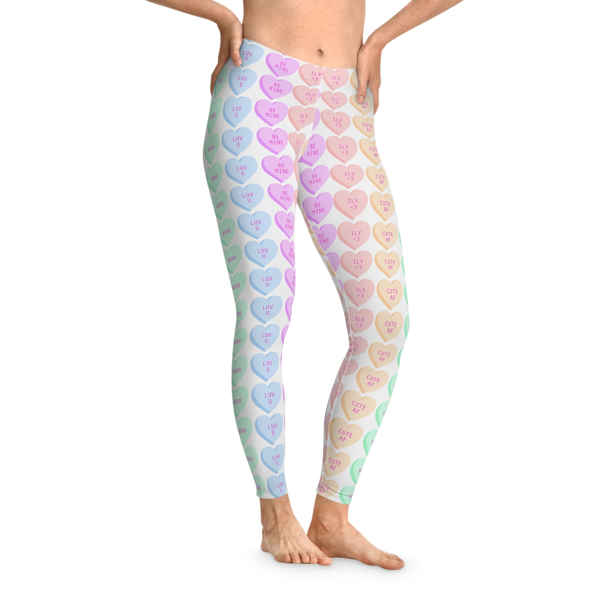 Stretchy Leggings with color shapes Design | OKEYCITY