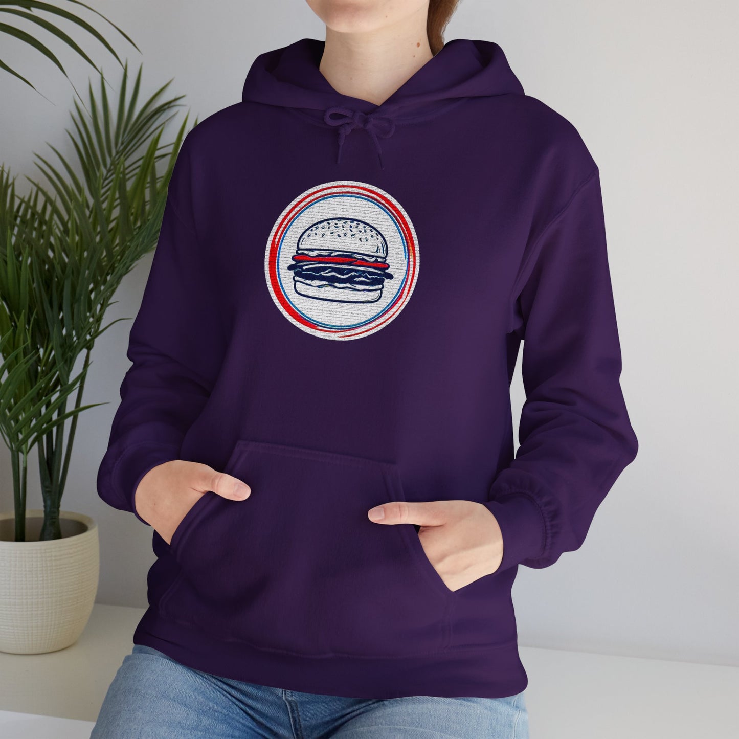 Unisex Heavy Blend™ Hooded Sweatshirt with Hamburger Design | OKEYCITY