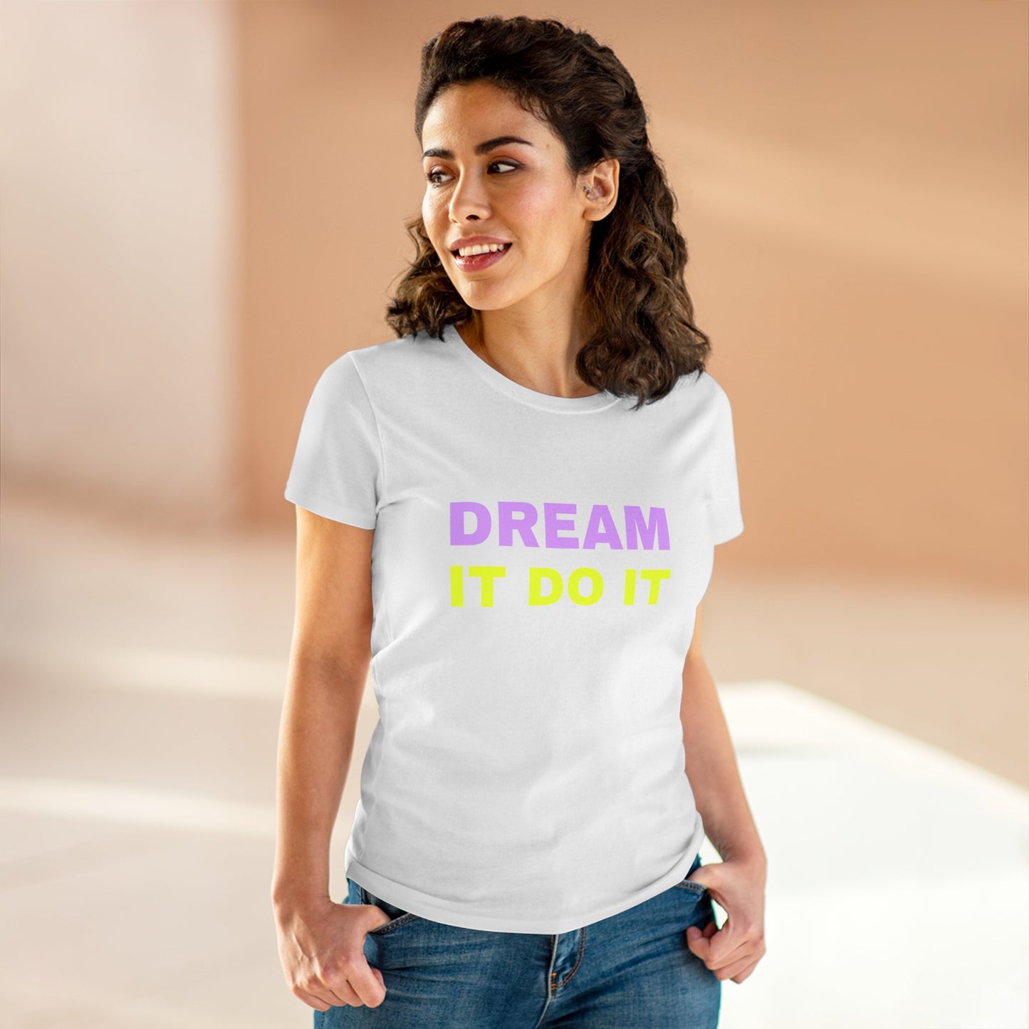 Women's Midweight Cotton Tee With Typography Design | OKEYCITY