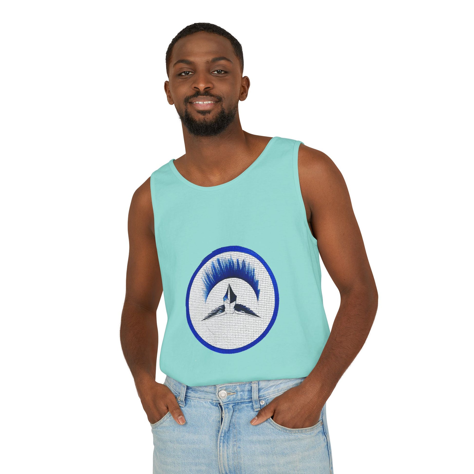 Unisex Garment-Dyed Tank Top with graphic Design | OKEYCITY