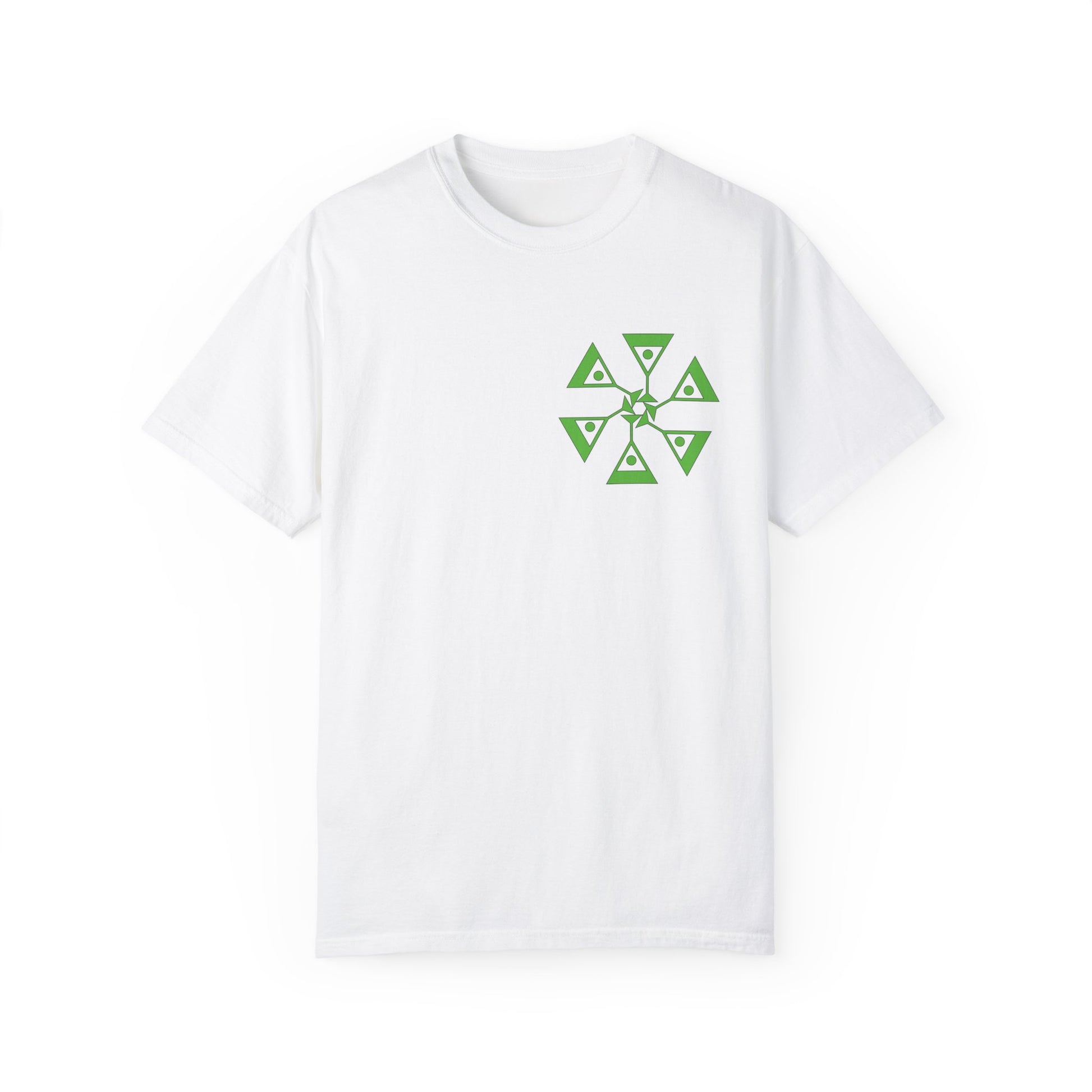 Unisex Garment-Dyed T-shirt with green pattern Design | OKEYCITY