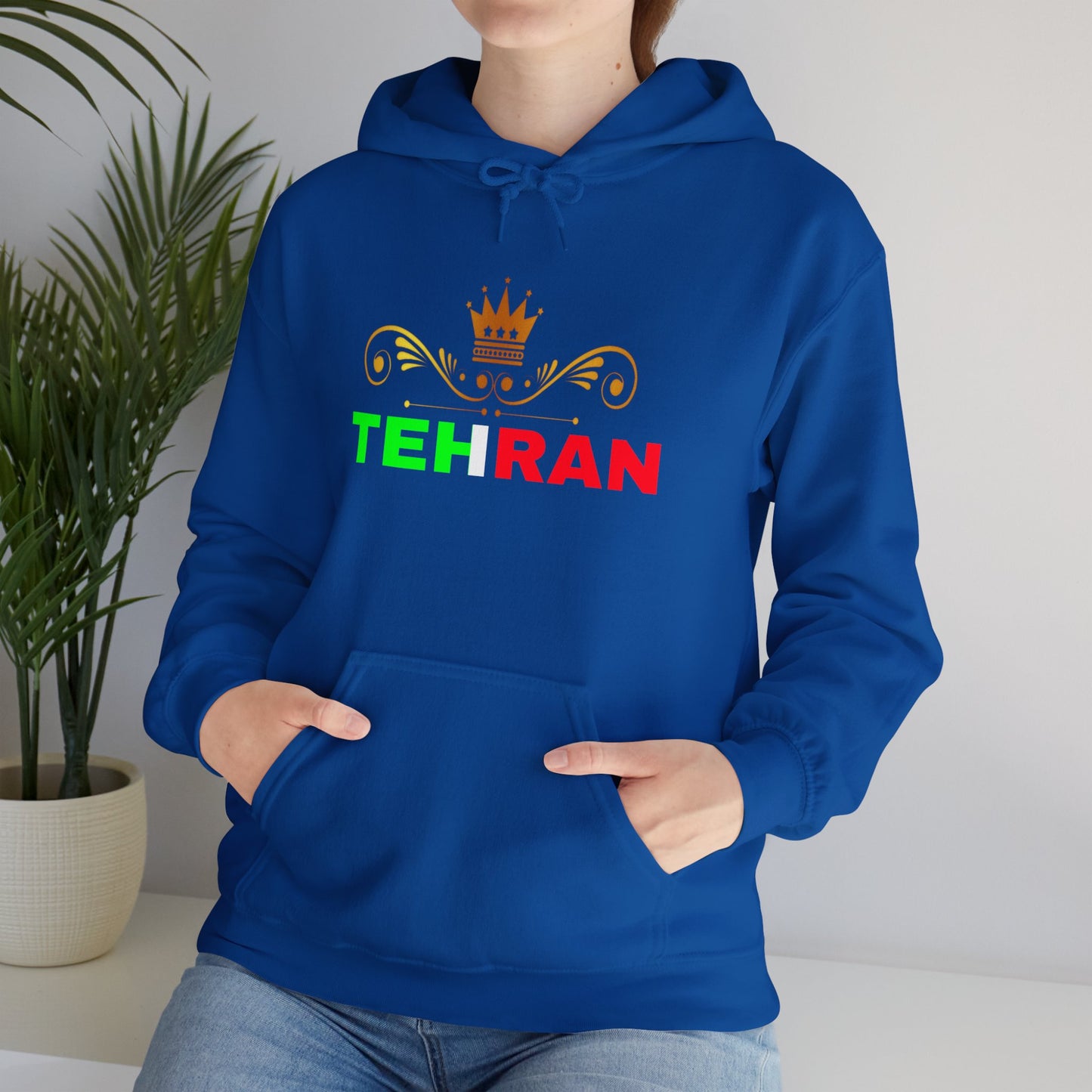 Unisex Heavy Blend™ Hooded Sweatshirt With Tehran and Iran Symbol Design | OKEYCITY