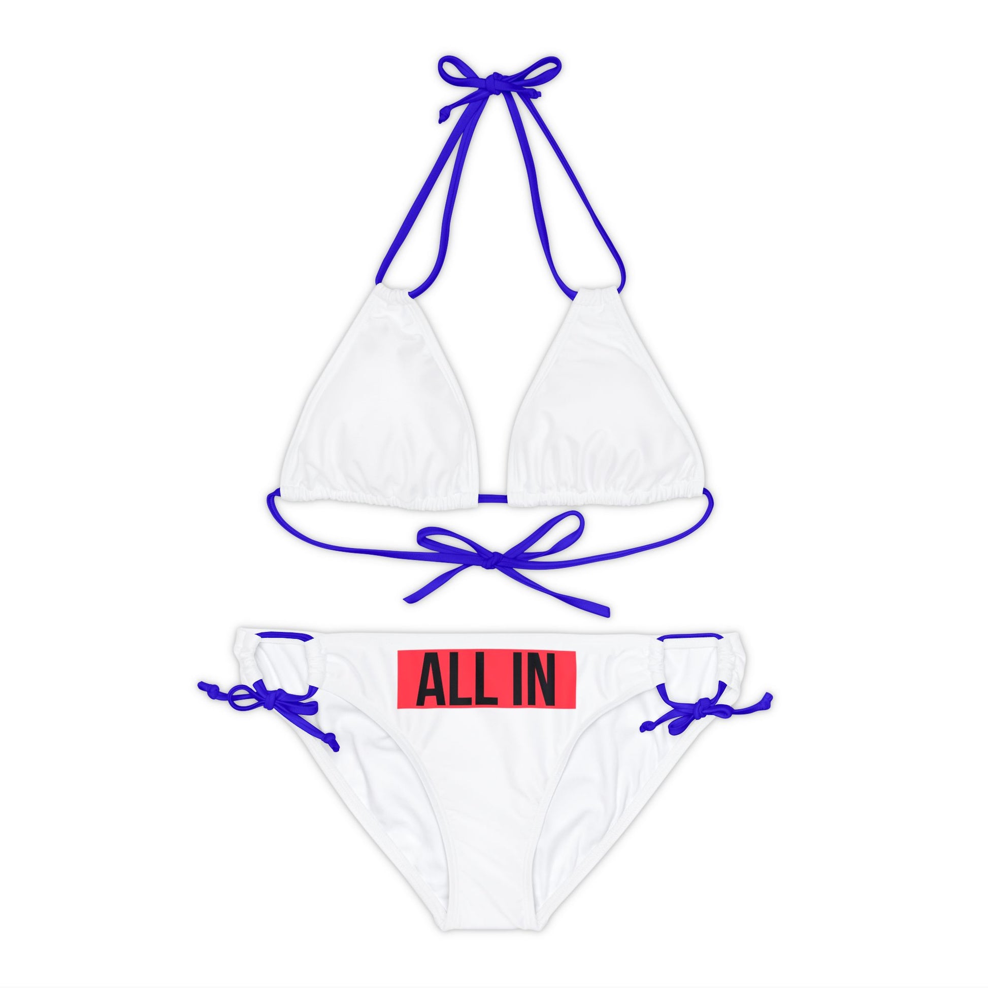 Strappy Bikini Set (AOP) With red All in Design | OKEYCITY