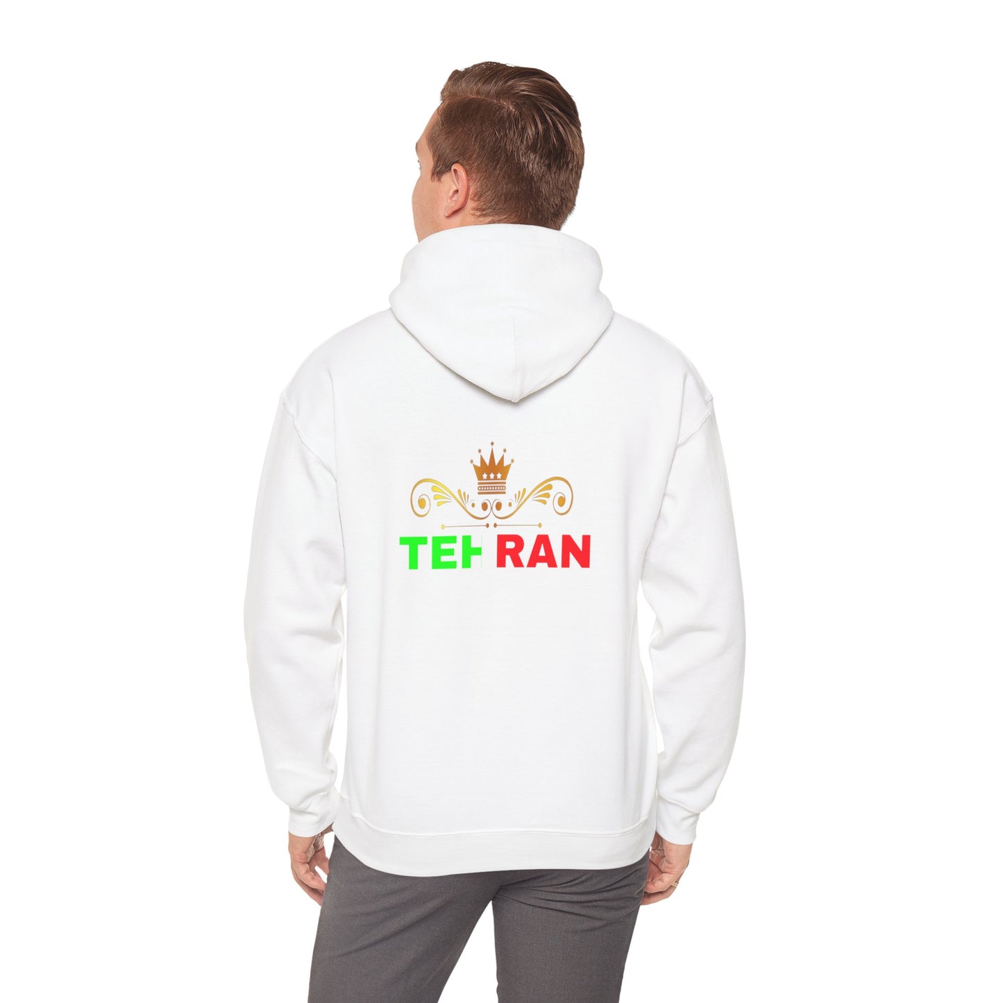 Unisex Heavy Blend™ Hooded Sweatshirt With Tehran and Iran Symbol Design | OKEYCITY