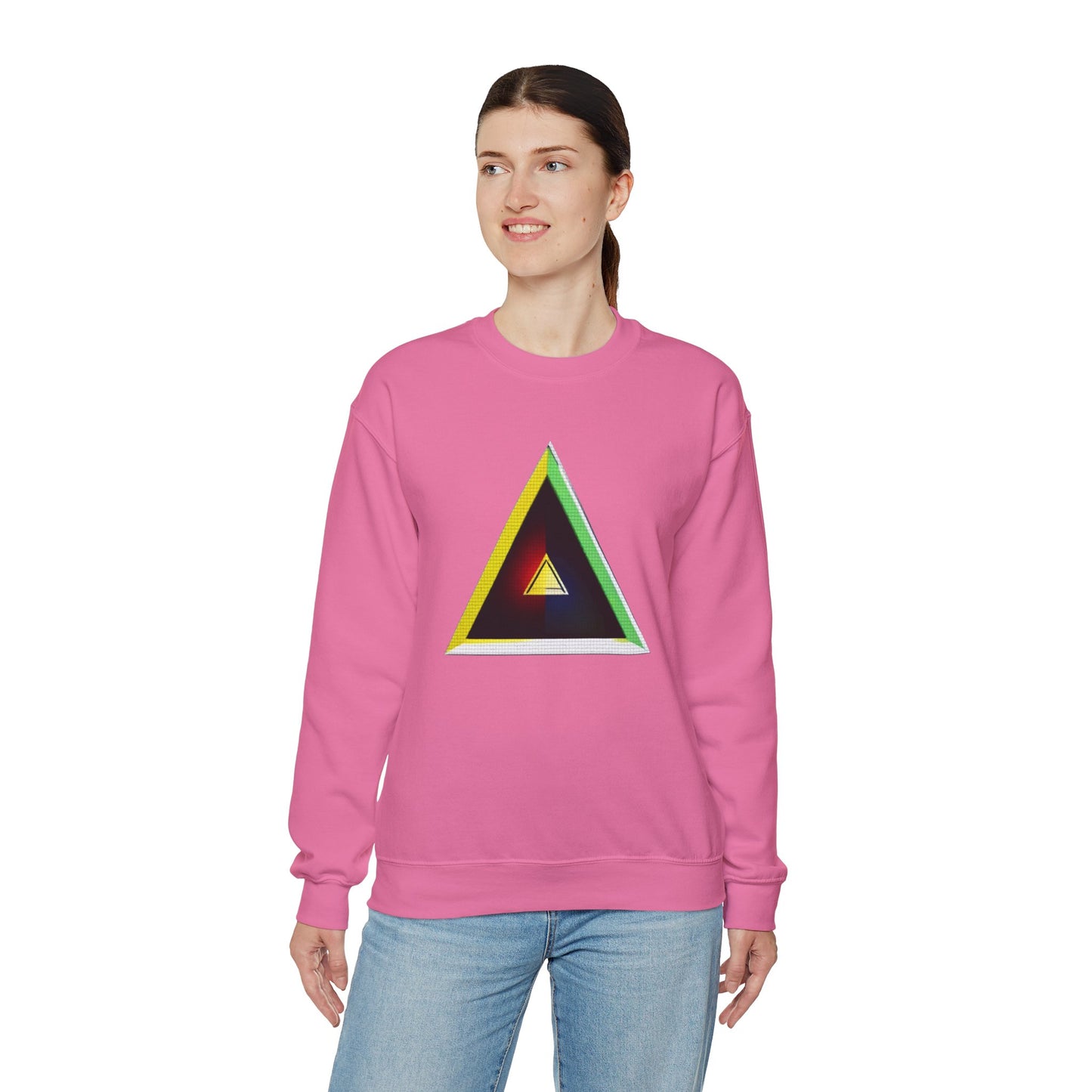 Unisex Heavy Blend™ Crewneck Sweatshirt with triangle Design | OKEYCITY