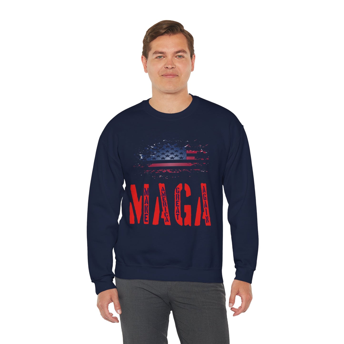 Unisex Heavy Blend™ Crewneck Sweatshirt with Election 2024 USA , MAGA Design | OKEYCITY