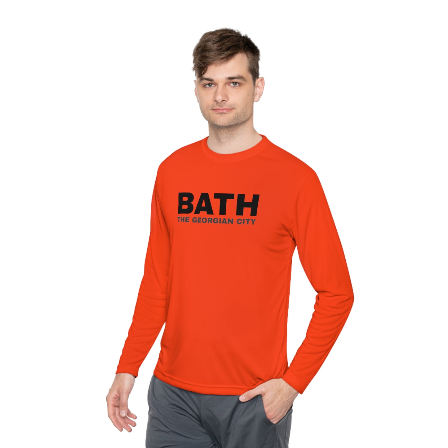 Unisex Lightweight Long Sleeve Tee with Bath city Design | OKEYCITY