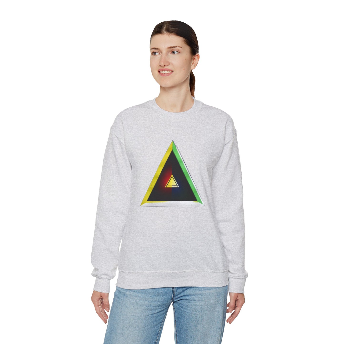 Unisex Heavy Blend™ Crewneck Sweatshirt with triangle Design | OKEYCITY