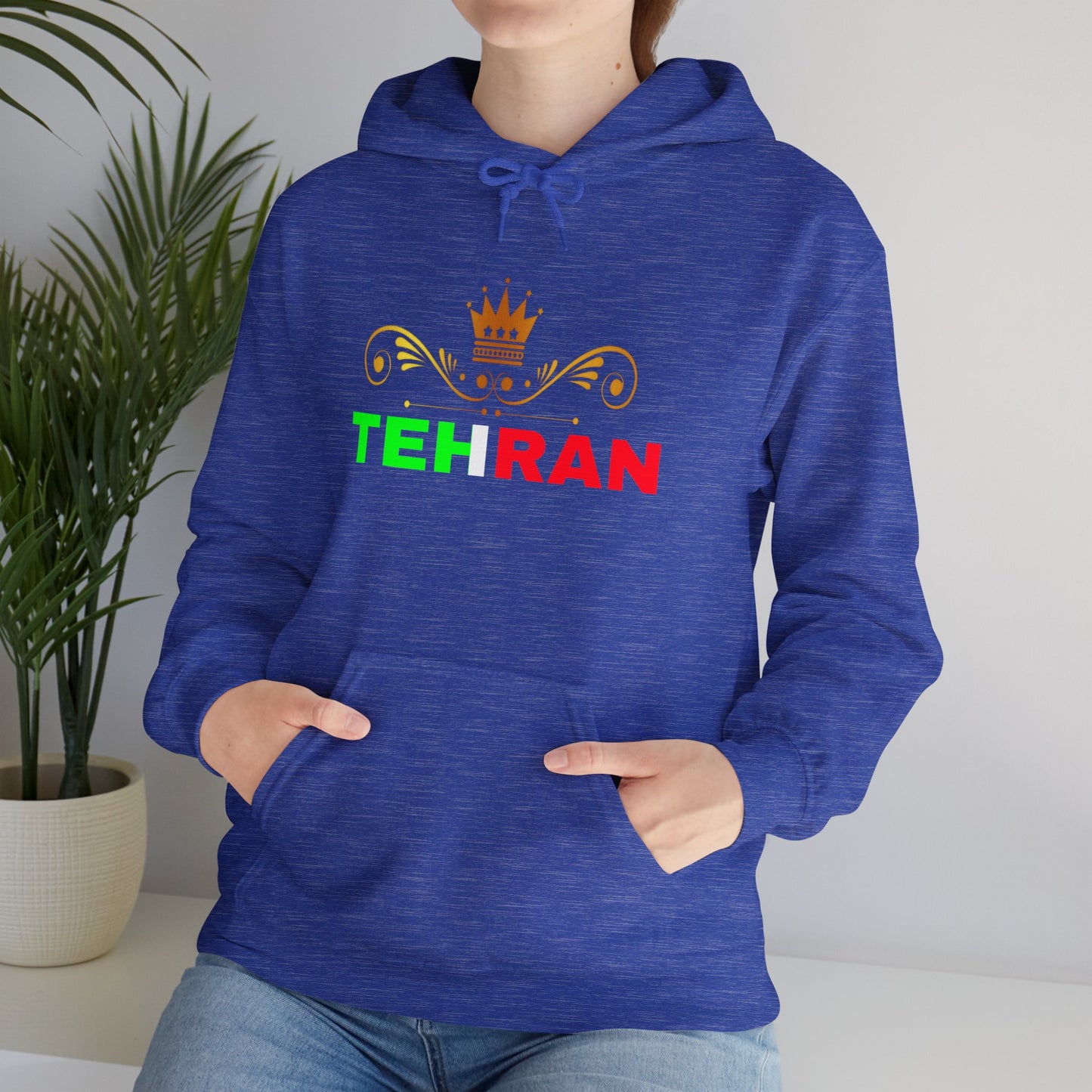 Unisex Heavy Blend™ Hooded Sweatshirt With Tehran and Iran Symbol Design | OKEYCITY