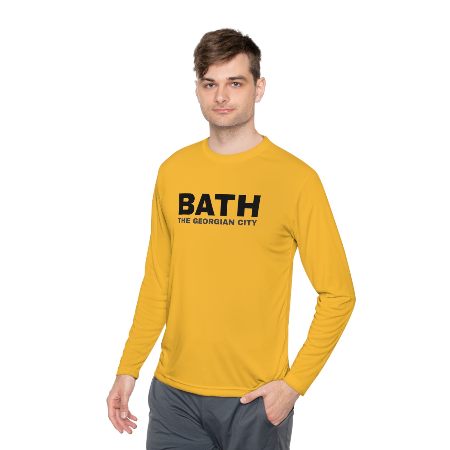 Unisex Lightweight Long Sleeve Tee with Bath city Design | OKEYCITY