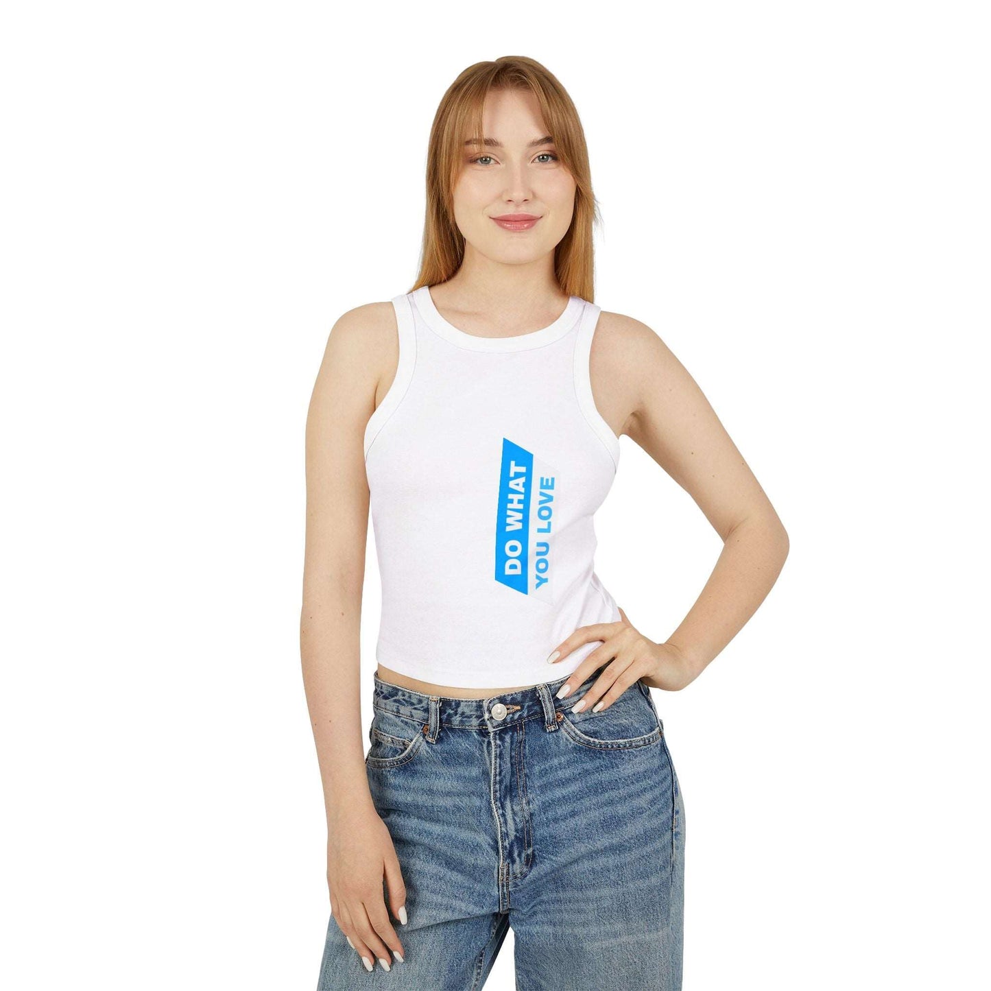 Women's Micro Rib Racer Tank Top | OKEYCITY