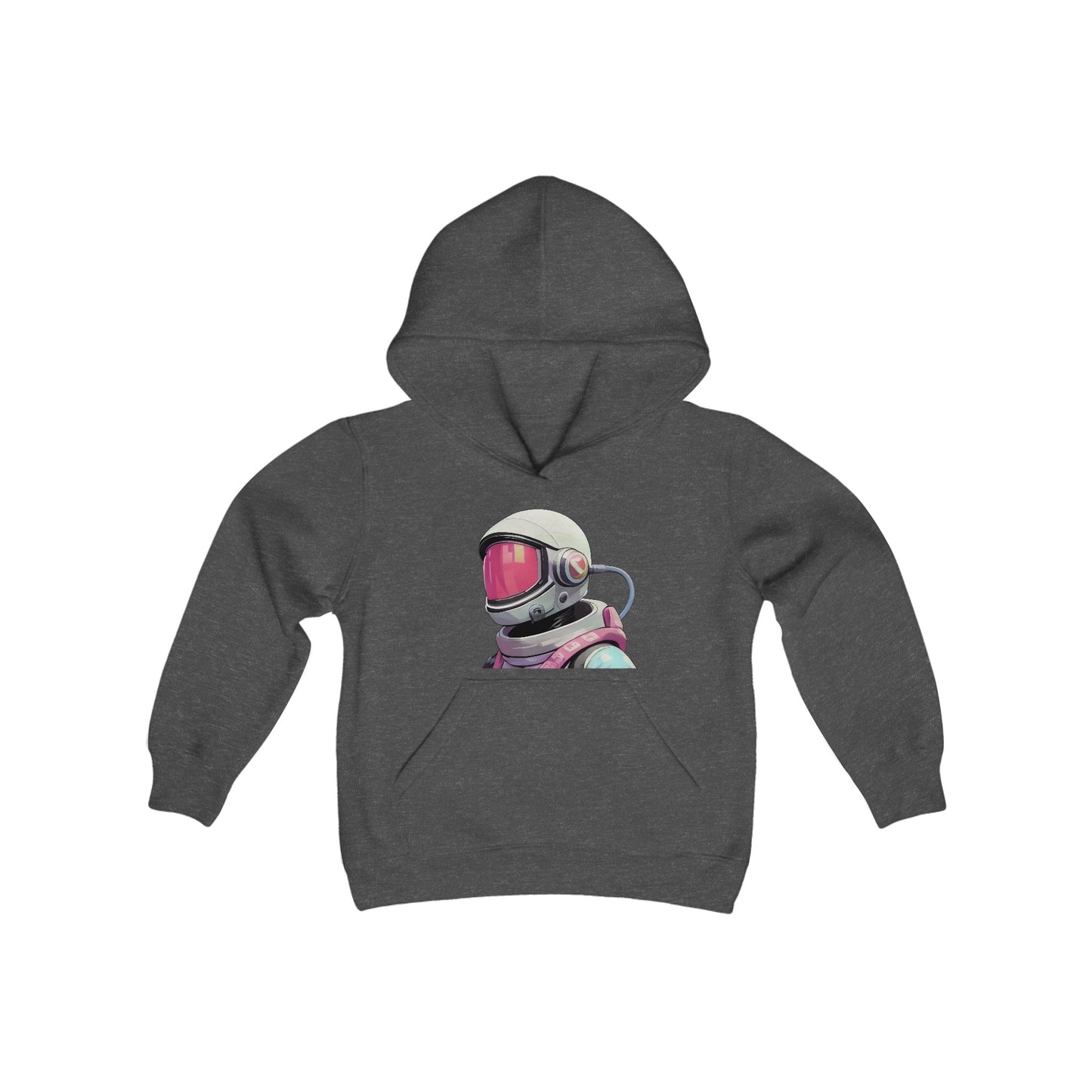 Youth Heavy Blend Hooded Sweatshirt With Astronaut design | OKEYCITY