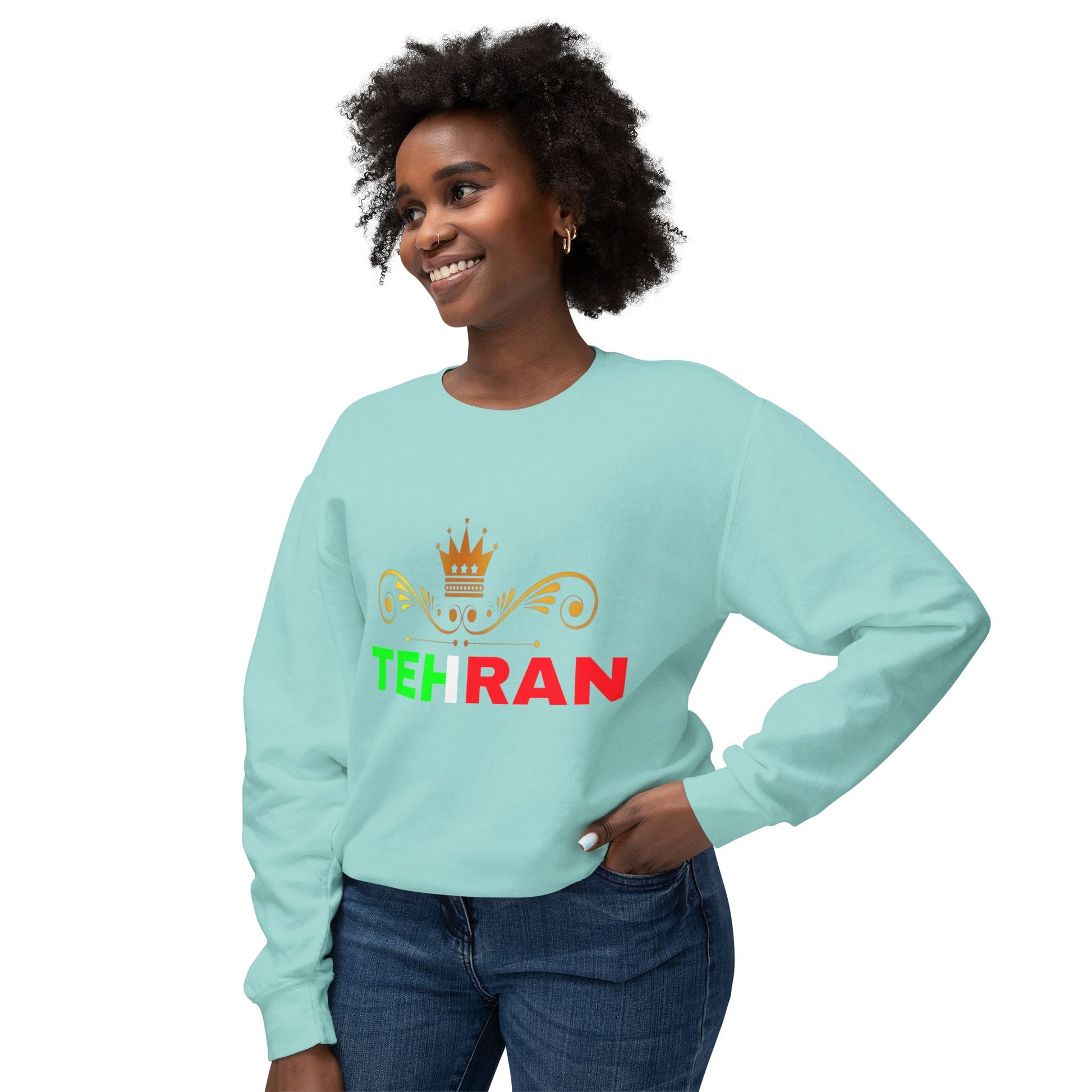 Unisex Lightweight Crewneck Sweatshirt With Tehran Design | OKEYCITY