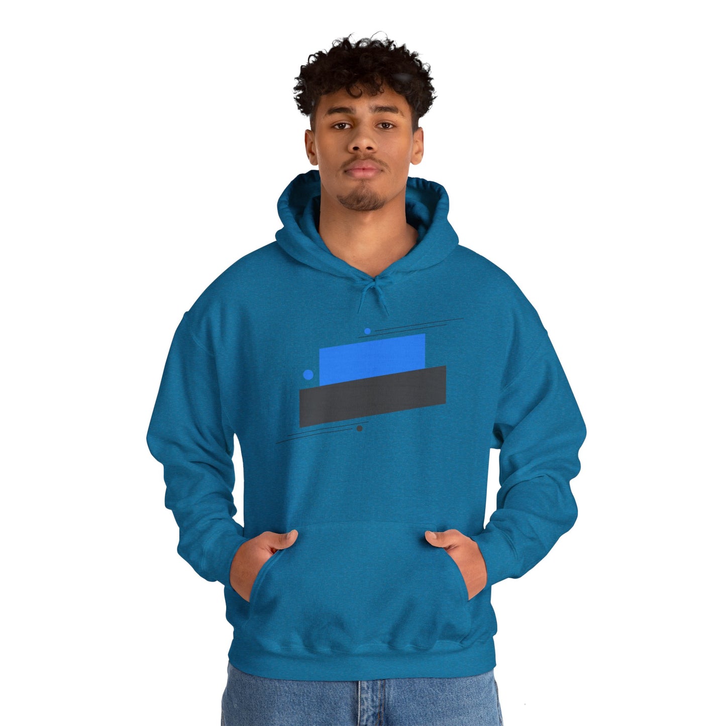 Unisex Heavy Blend™ Hooded Sweatshirt with blue graphic Design | OKEYCITY