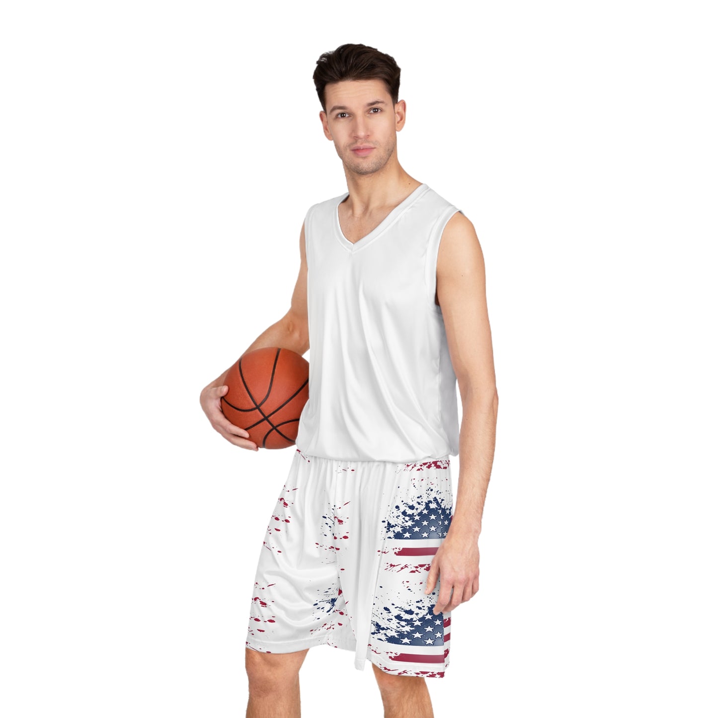 Basketball Shorts With the graphic design of the American flag | OKEYCITY