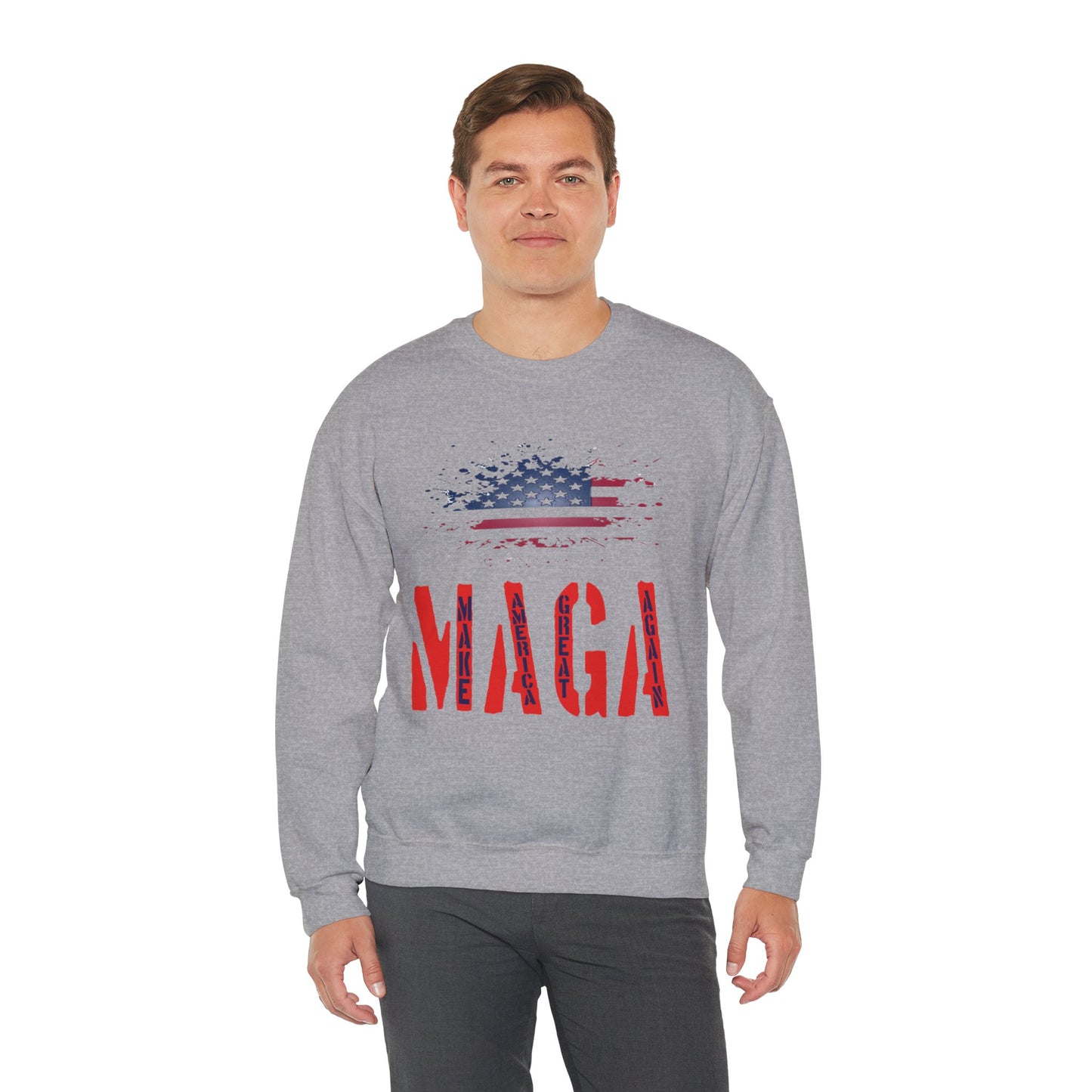 Unisex Heavy Blend™ Crewneck Sweatshirt with Election 2024 USA , MAGA Design | OKEYCITY