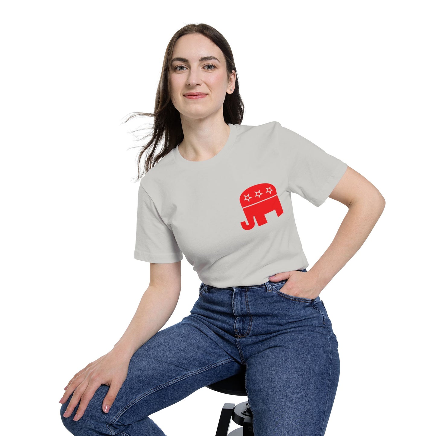 USA-Made Unisex Jersey T-Shirt With Republican elephant ِDesign |OKEYCITY