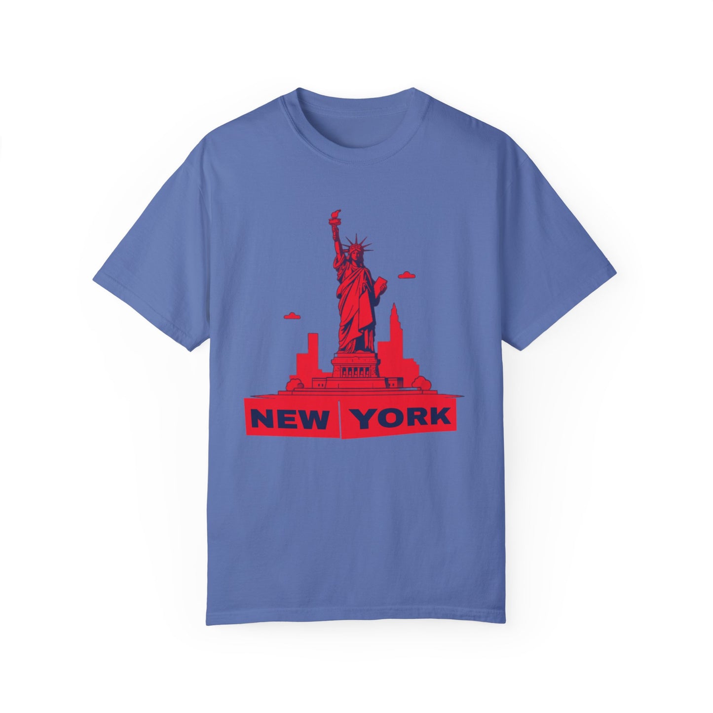 Unisex Garment-Dyed T-shirt with vector New York city Design | OKEYCITY