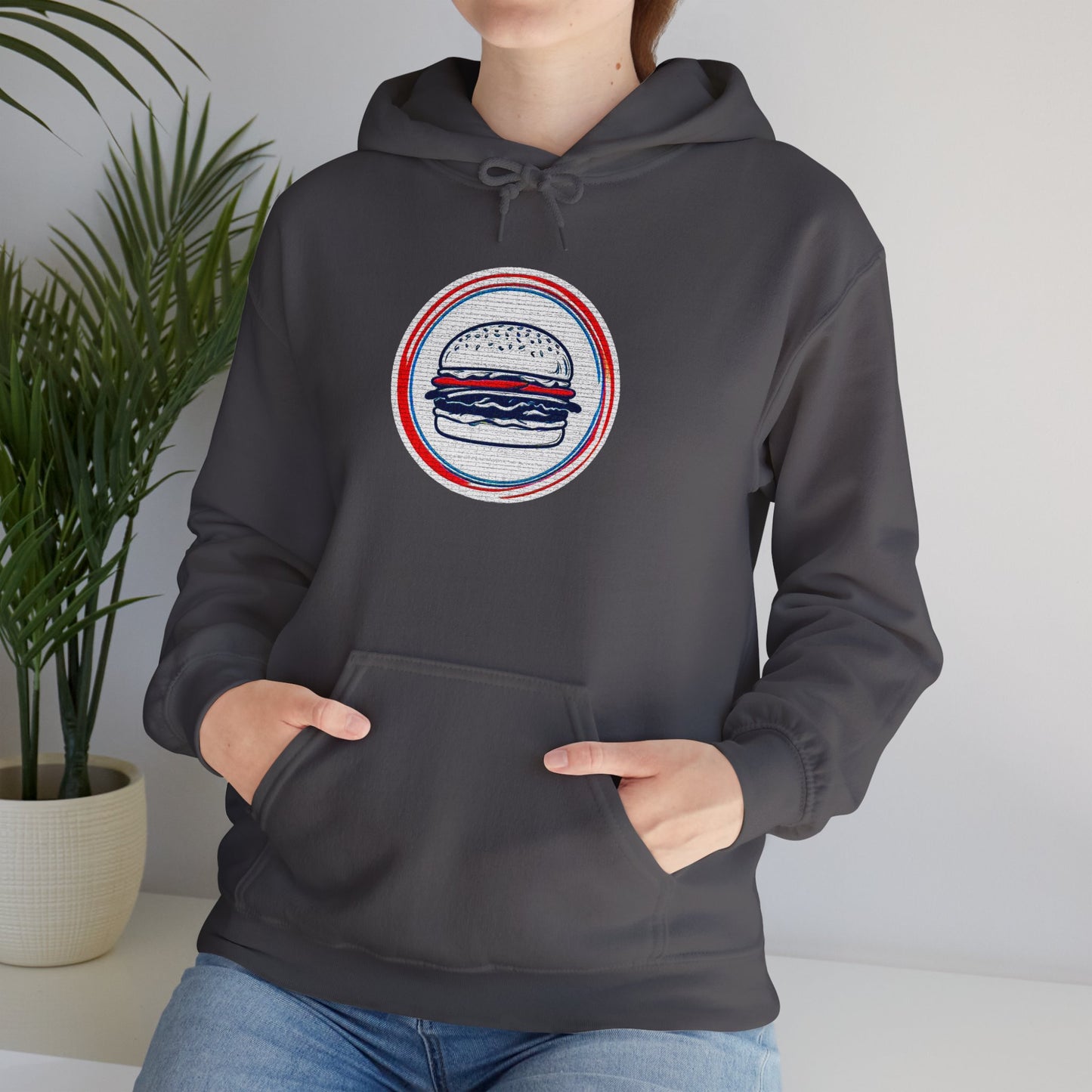 Unisex Heavy Blend™ Hooded Sweatshirt with Hamburger Design | OKEYCITY