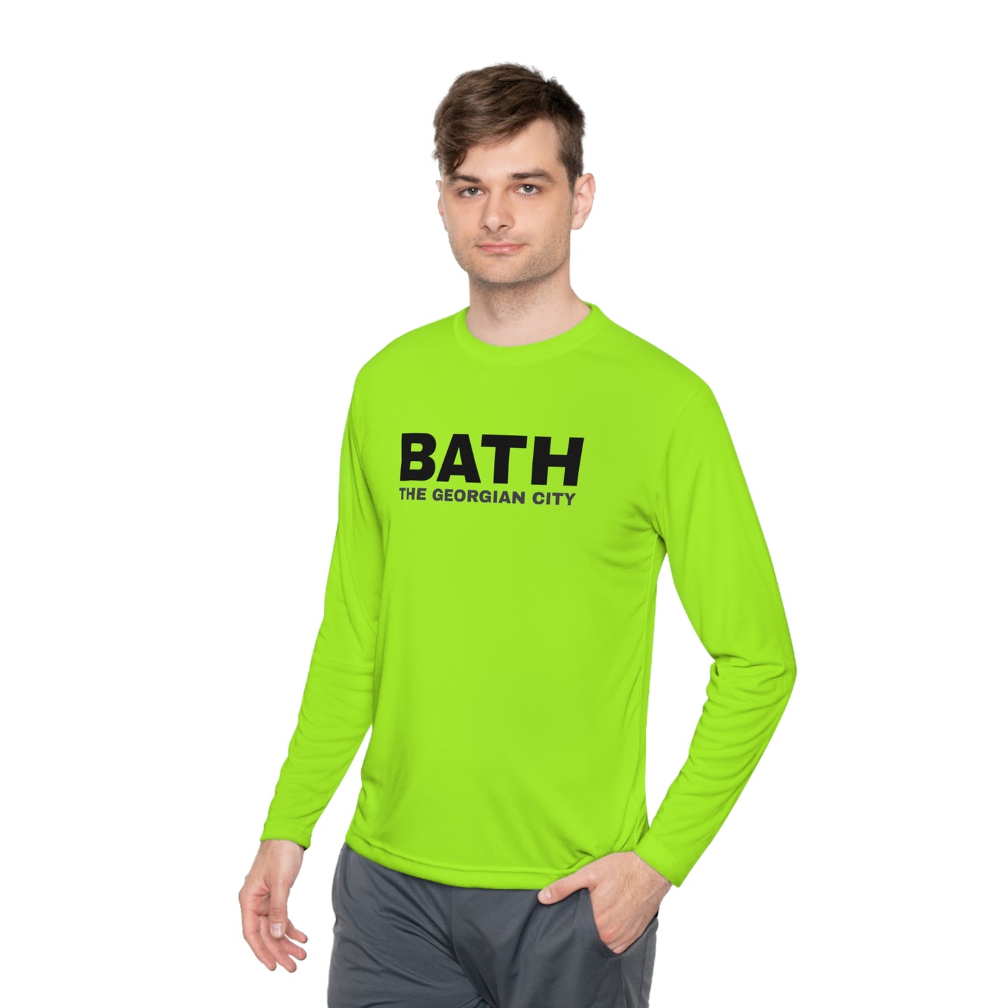 Unisex Lightweight Long Sleeve Tee with Bath city Design | OKEYCITY