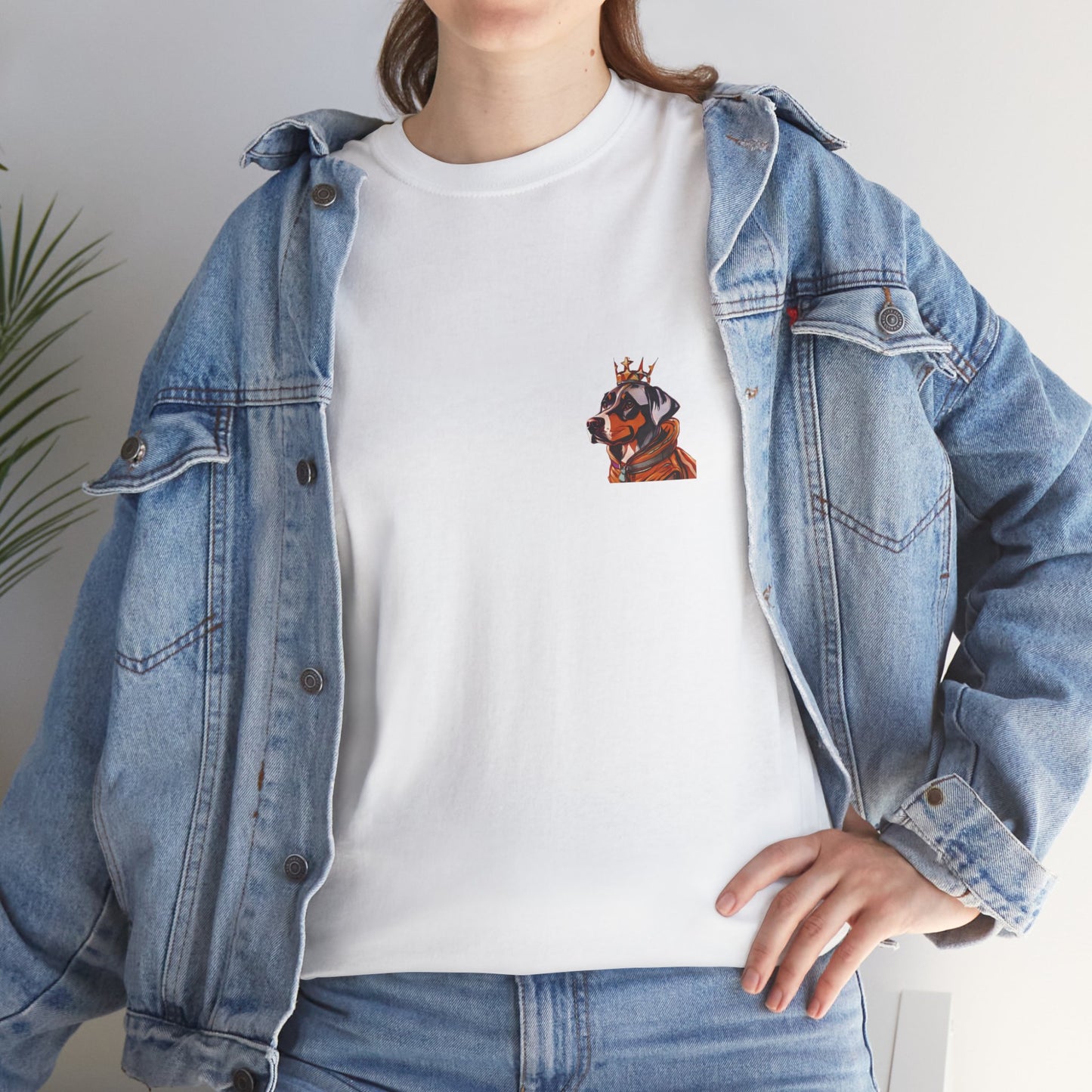 Unisex Heavy Cotton Tee with Dog is King Design | OKEYCITY