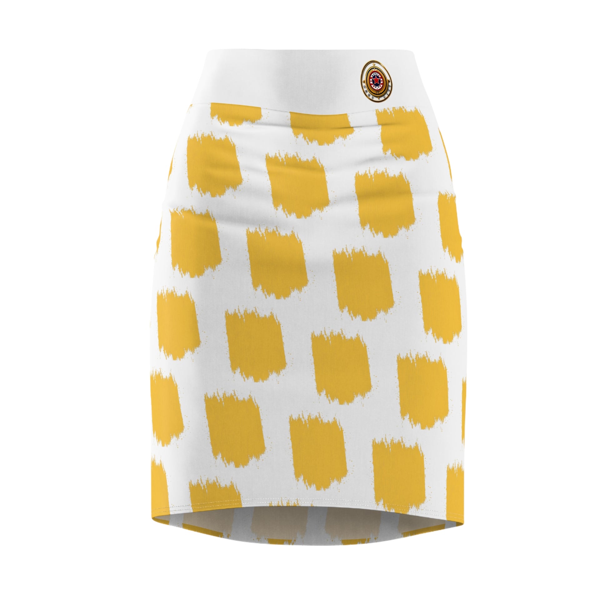 Women's Pencil Skirt (AOP) with Yellow pattern Design | OKEYCITY