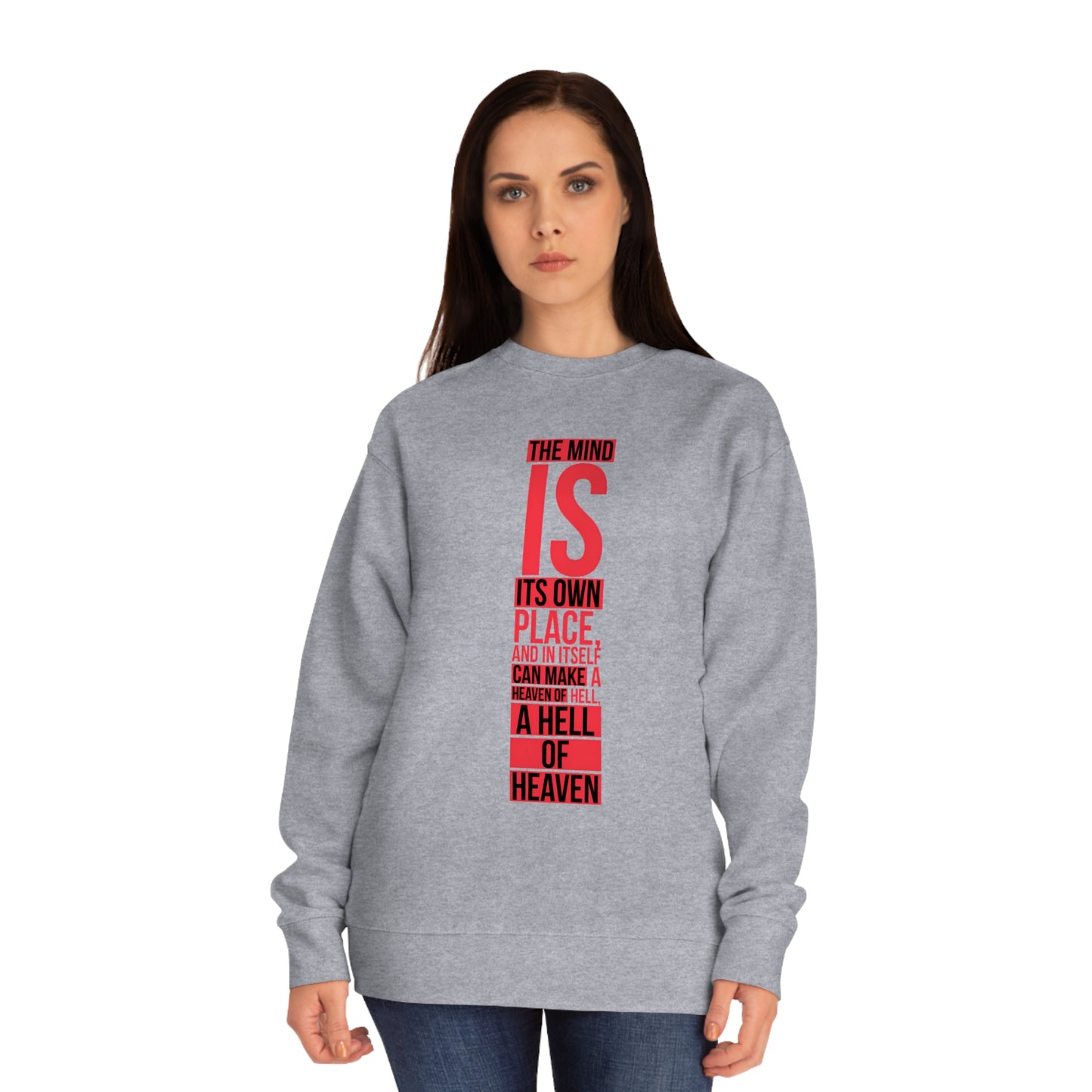 Unisex Crew Sweatshirt With Typography Design | OKEYCITY