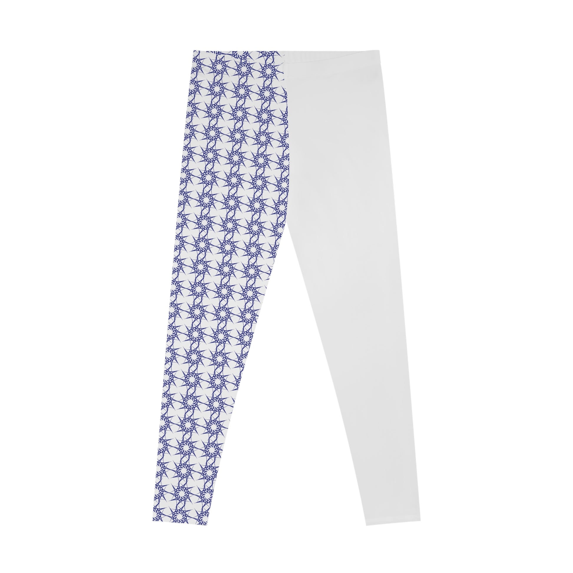 Stretchy Leggings (AOP) With blue symbol Design | OKEYCITY