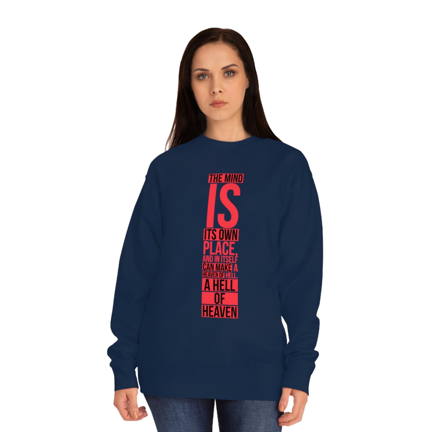 Unisex Crew Sweatshirt With Typography Design | OKEYCITY