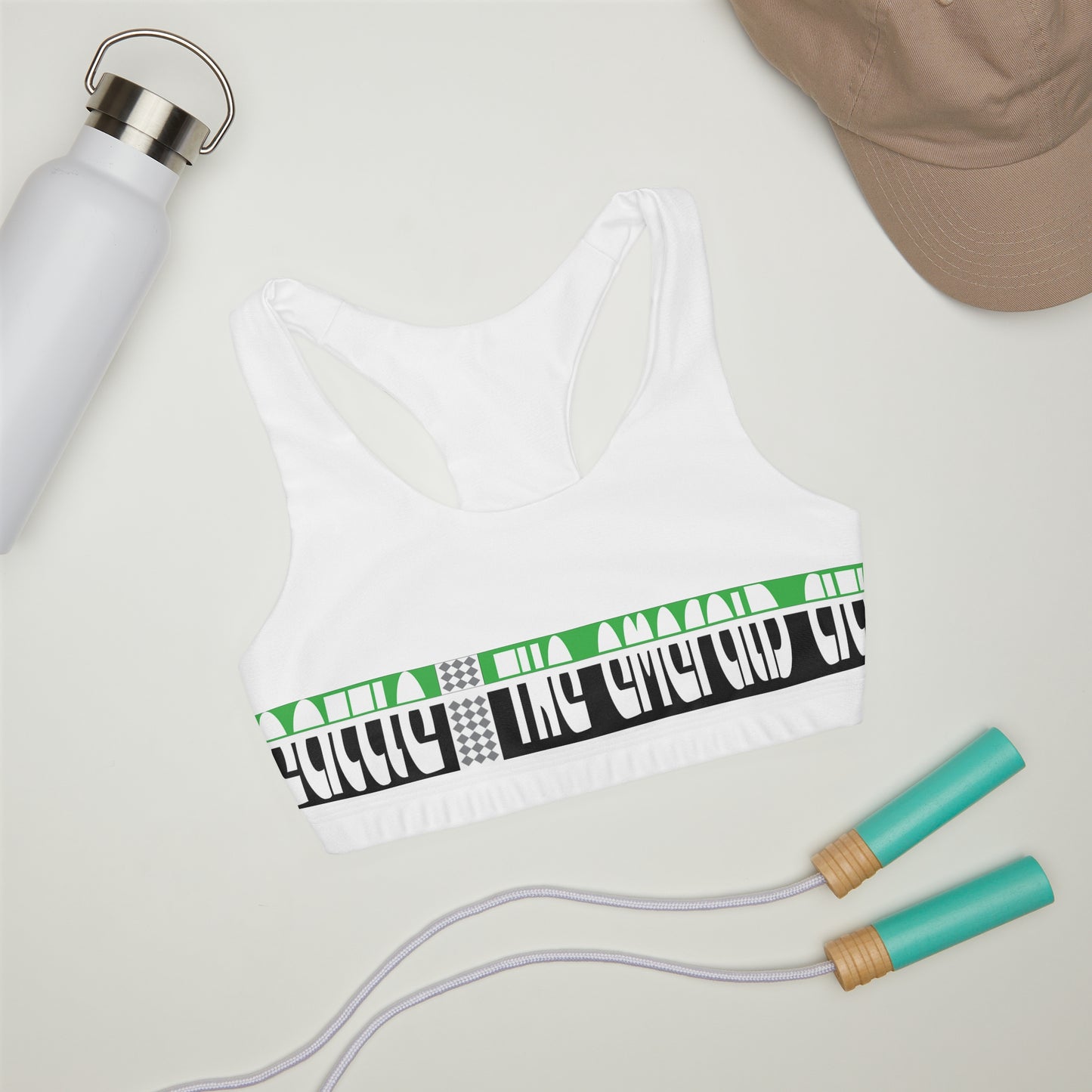 Girls' Double Lined Seamless Sports Bra with Seattle city Design | OKEYCITY