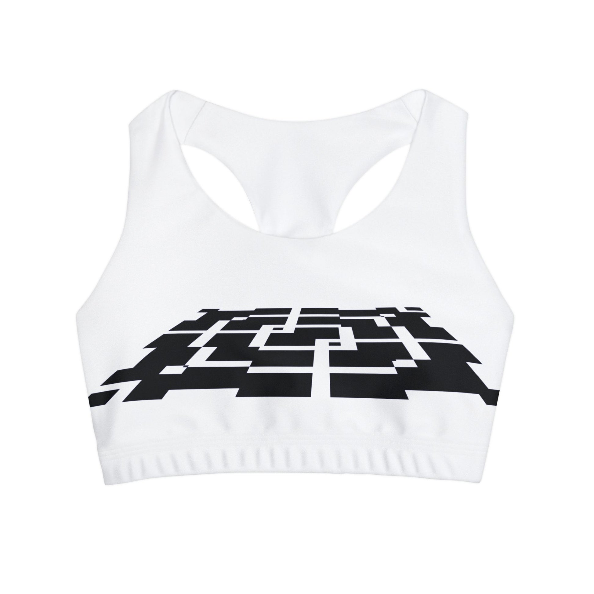 Girls' Swimsuit Crop Top with black pattern Design | OKEYCITY
