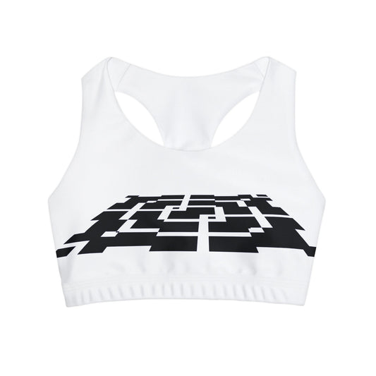 Girls' Swimsuit Crop Top with black pattern Design | OKEYCITY