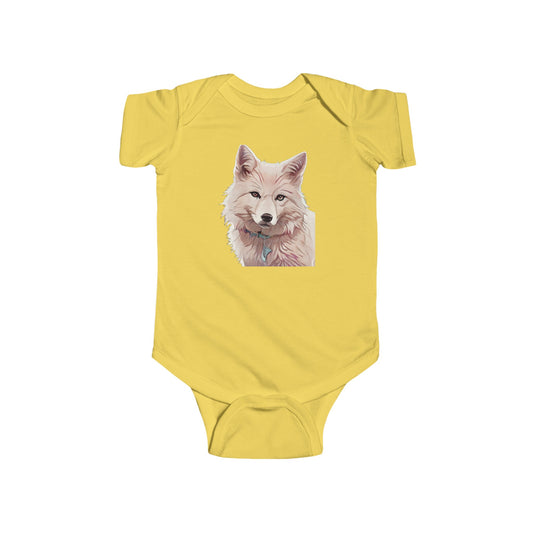 Infant Fine Jersey Bodysuit with vector Wolf Design | OKEYCITY
