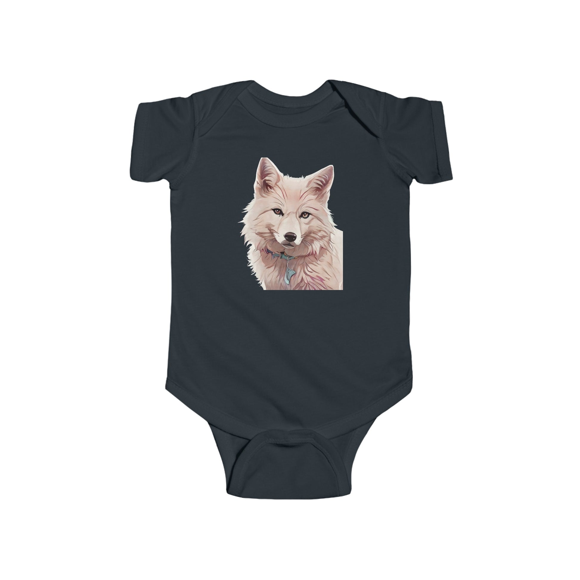 Infant Fine Jersey Bodysuit with vector Wolf Design | OKEYCITY