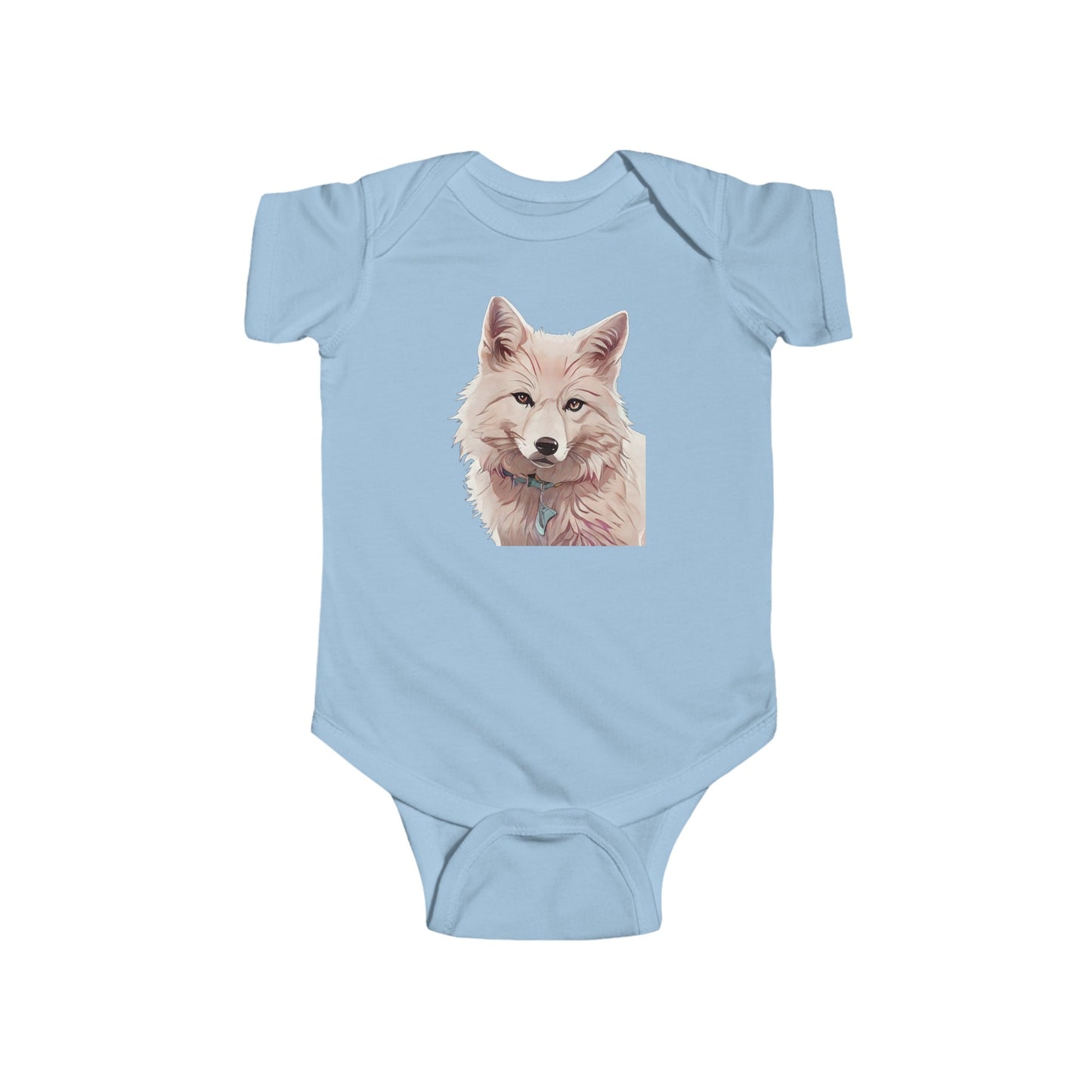 Infant Fine Jersey Bodysuit with vector Wolf Design | OKEYCITY
