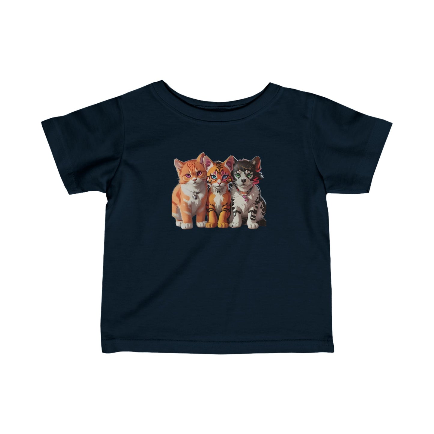 Infant Fine Jersey Tee with cats Design | OKEYCITY