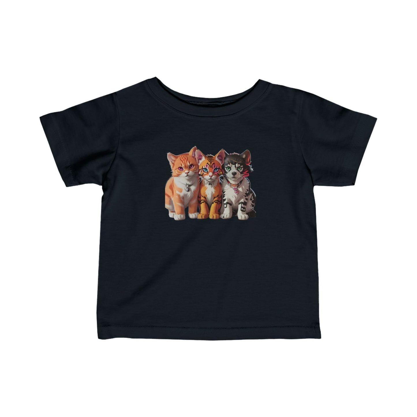 Infant Fine Jersey Tee with cats Design | OKEYCITY