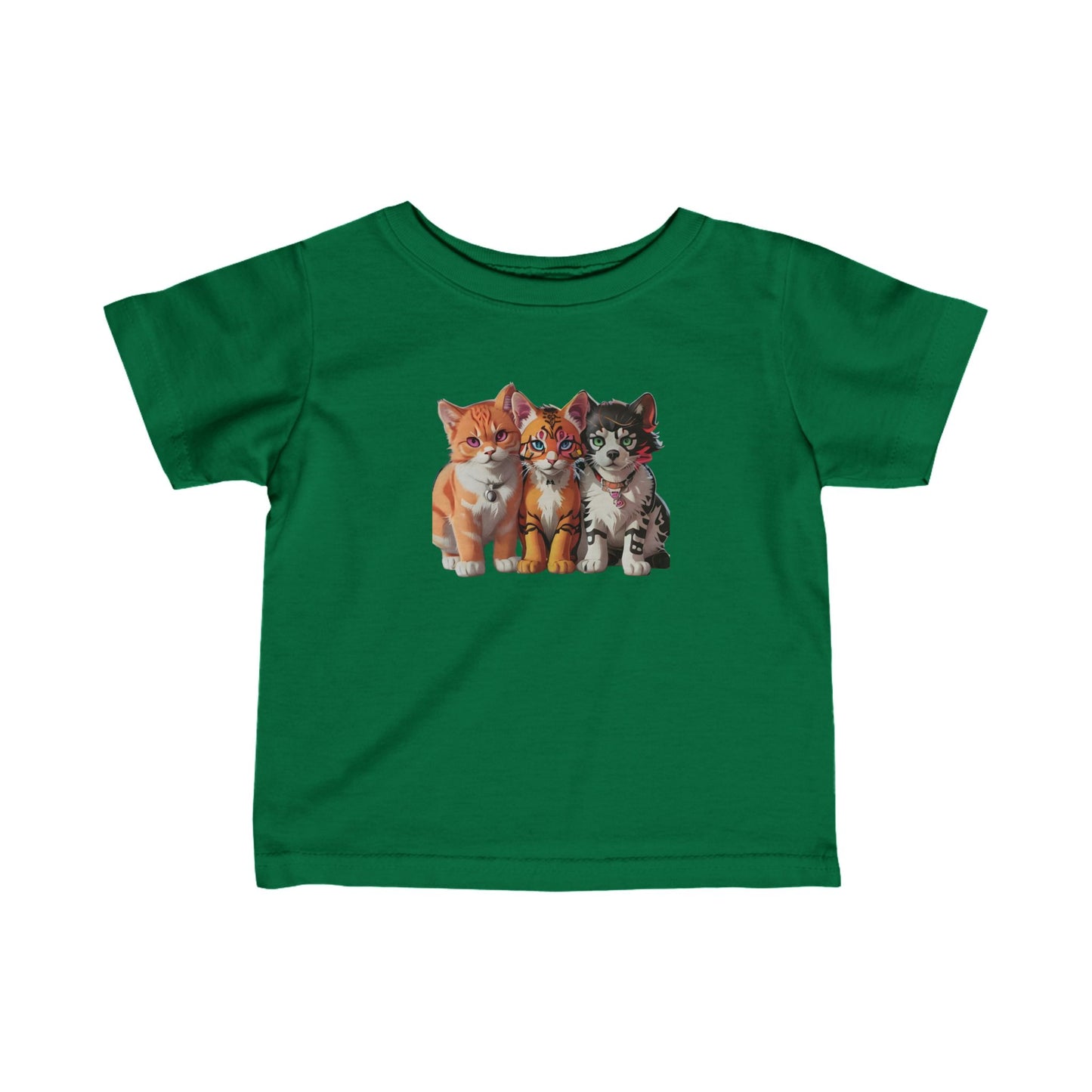 Infant Fine Jersey Tee with cats Design | OKEYCITY