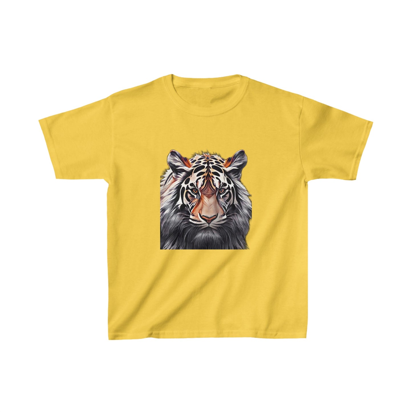 Kids Heavy Cotton™ Tee with vector tiger Design | OKEYCITY