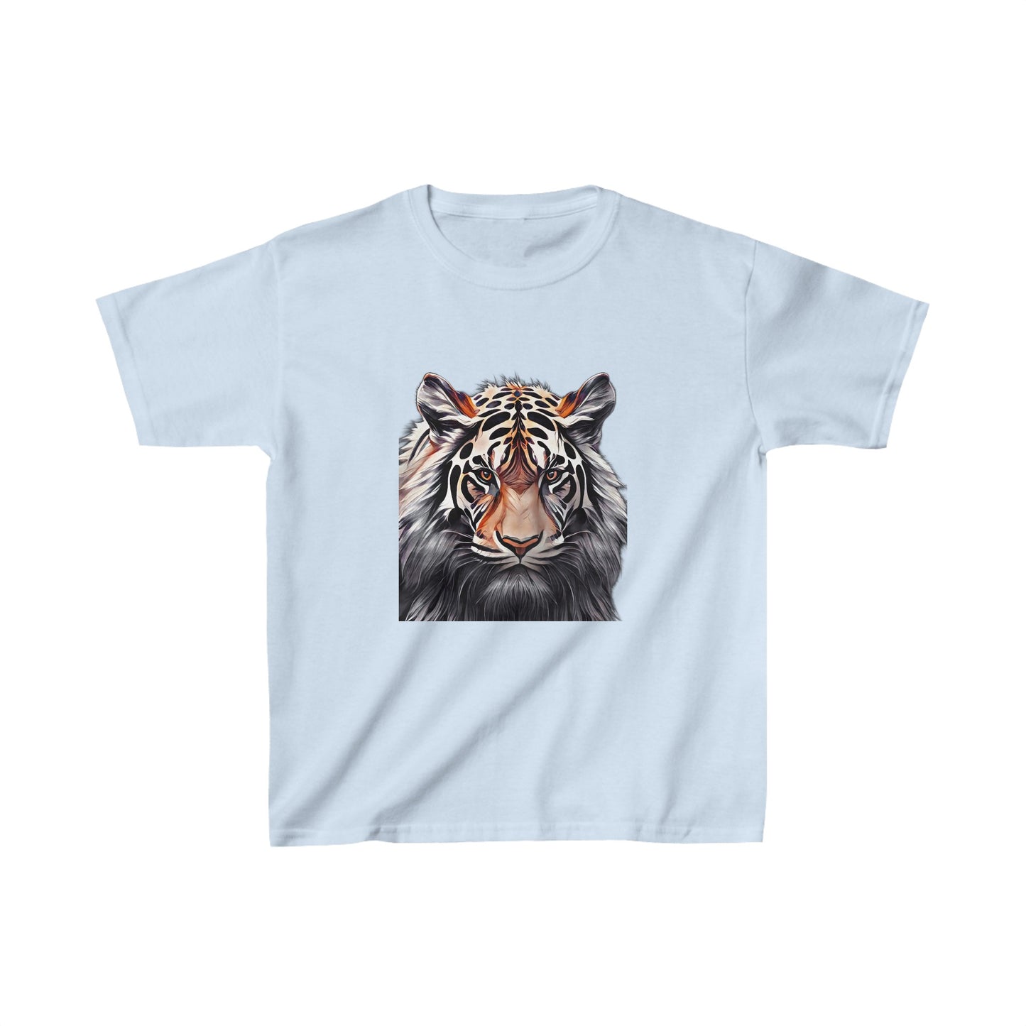 Kids Heavy Cotton™ Tee with vector tiger Design | OKEYCITY
