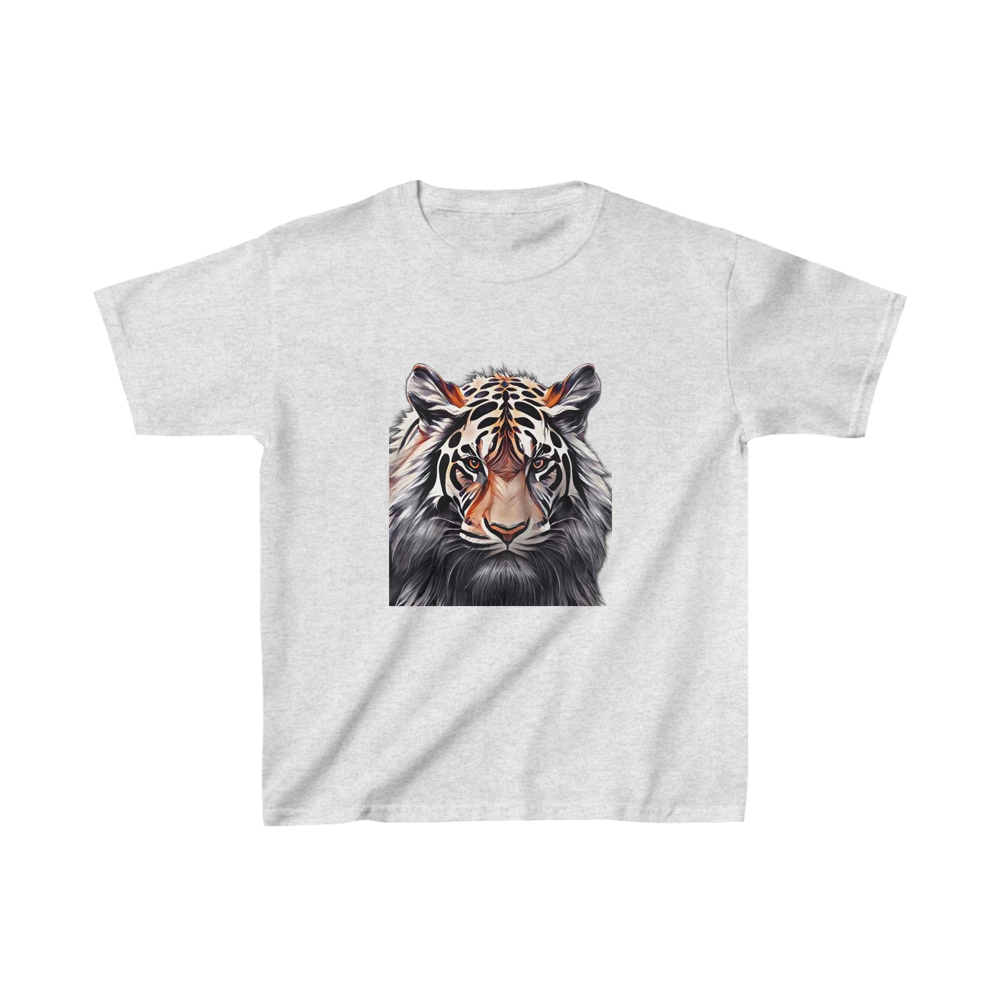 Kids Heavy Cotton™ Tee with vector tiger Design | OKEYCITY