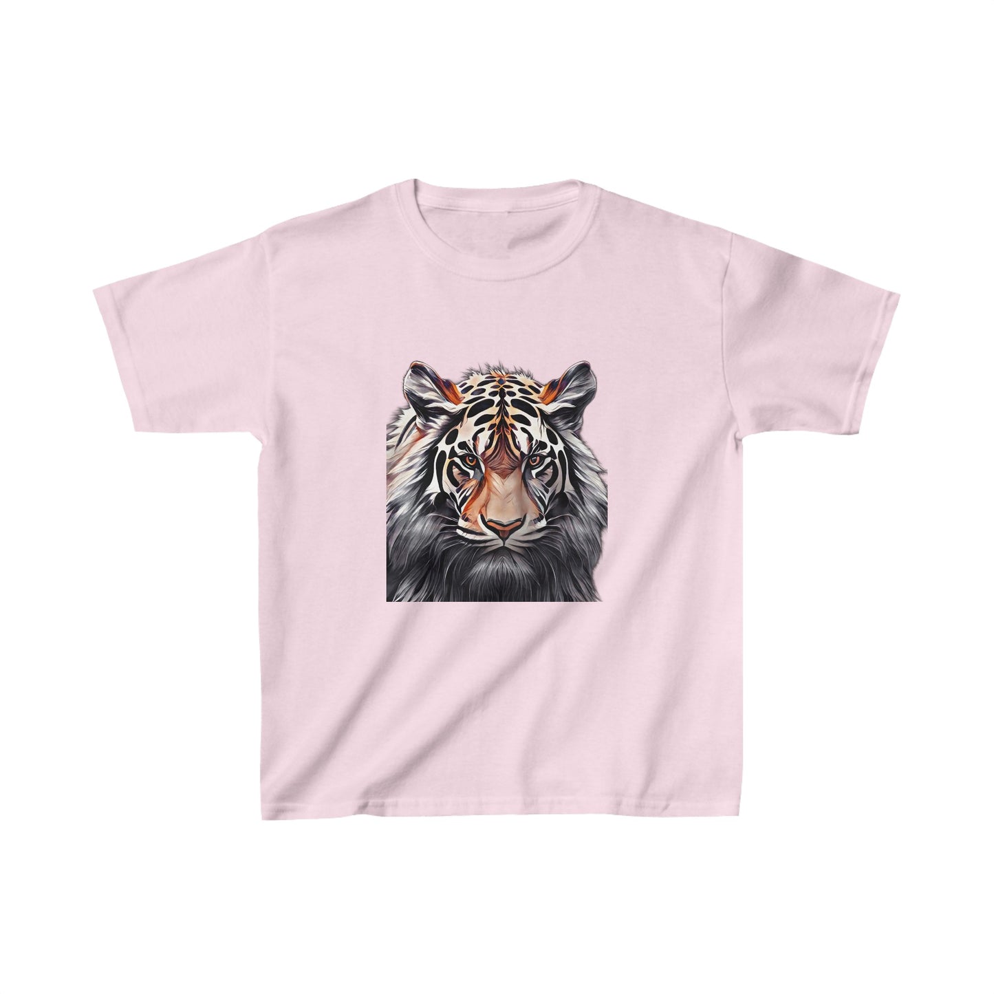 Kids Heavy Cotton™ Tee with vector tiger Design | OKEYCITY