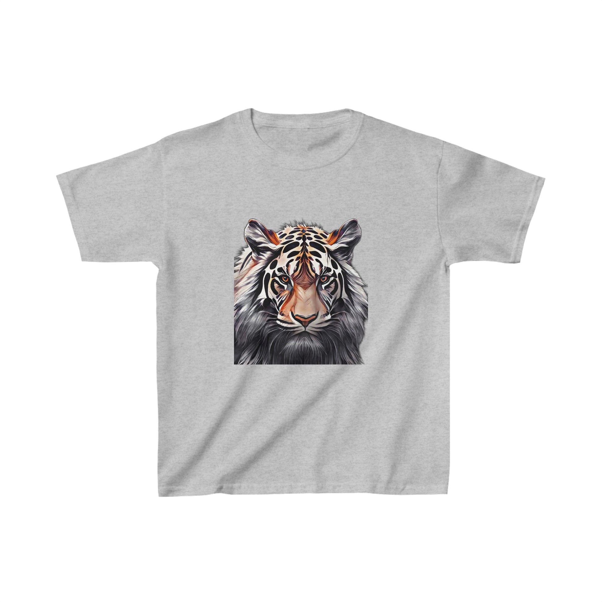 Kids Heavy Cotton™ Tee with vector tiger Design | OKEYCITY