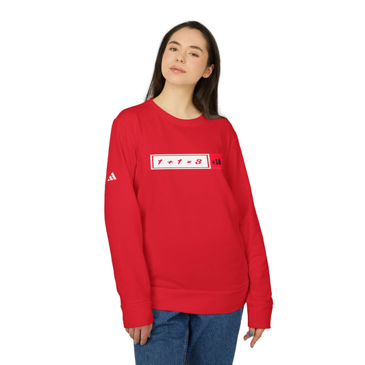 adidas Unisex Fleece Crewneck Sweatshirt with +18 Design | OKEYCITY